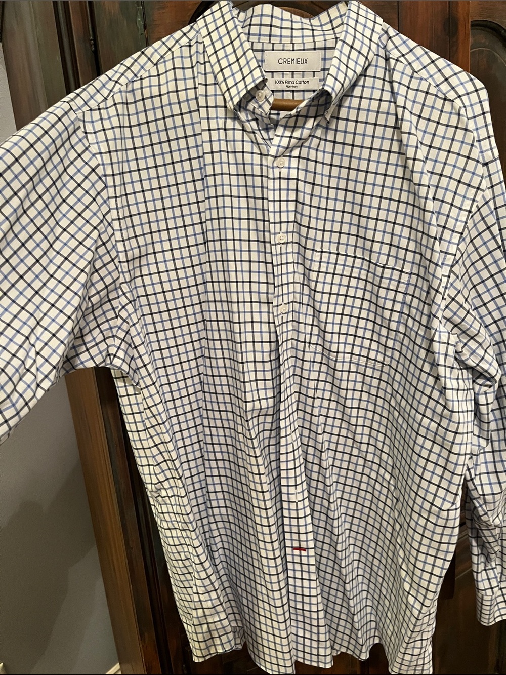 Daniel Cremieux White and Blue Check Dress Shirt